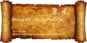 Menyhárd Alfréd névjegykártya