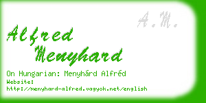 alfred menyhard business card