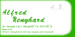 alfred menyhard business card